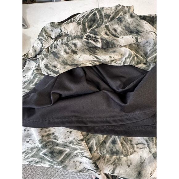 VINTAGE Y2K Studio Y SPARKLE Sheer STRETCHY MAXI Dress SILVER BLACK - Picture 13 of 13